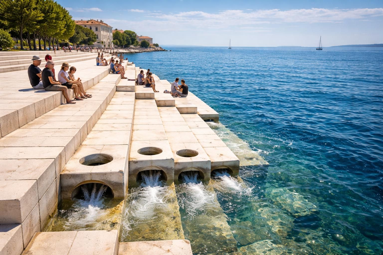 découvrez l'expérience unique de l'orgue marine de zadar, une merveille acoustique en plein cœur de la croatie, qui transforme les vagues en une symphonie naturelle lors de votre visite.
