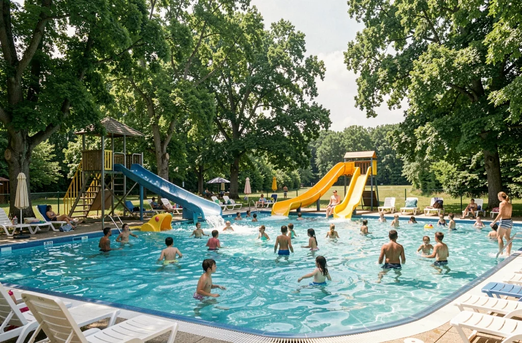 Parc aquatique du camping Mané Guernehué à Baden dans le Golfe du Morbihan